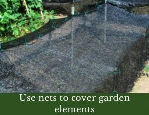 Use nets to cover garden elements